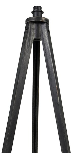 Rustykalna lampa podłogowa statyw czarna - Tripod Classic