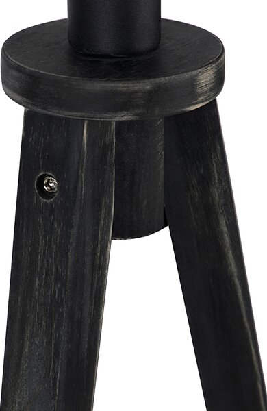 Rustykalna lampa podłogowa statyw czarna - Tripod Classic