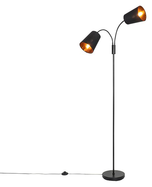 Nowoczesna lampa stojąca czarna 2-światłowa - Carmen