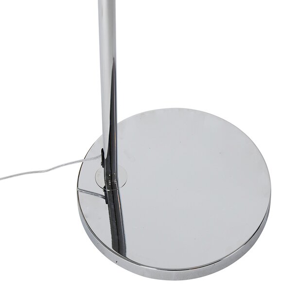 Nowoczesna lampa łukowa chromowana z białym kloszem - Arc Basic