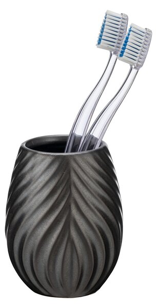 Antracytowy ceramiczny kubek na szczoteczki do zębów Idro – Wenko