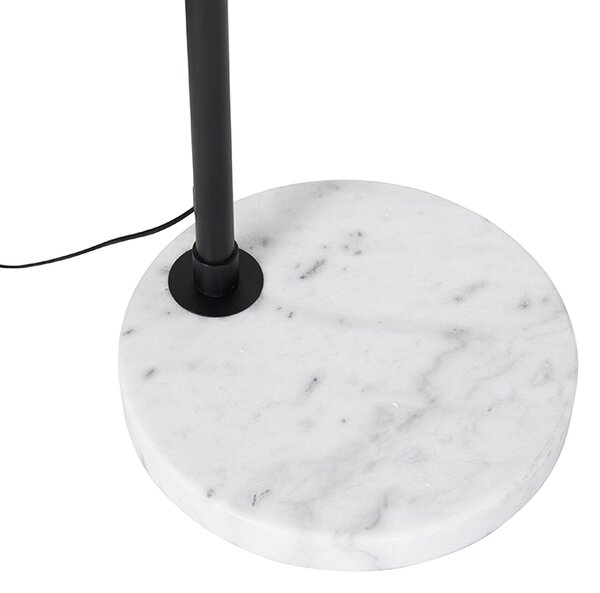 Nowoczesna lampa łukowa czarna z białym regulowanym bez klosza - XXL