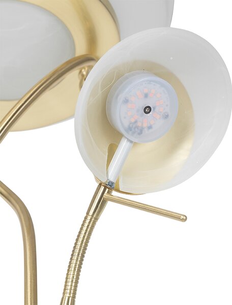 Lampa podłogowa mosiężna z diodą LED i ściemniaczem oraz lampką do czytania - Empoli