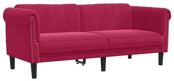 Sofa dwuosobowa, winna czerwieÅ, aksamit