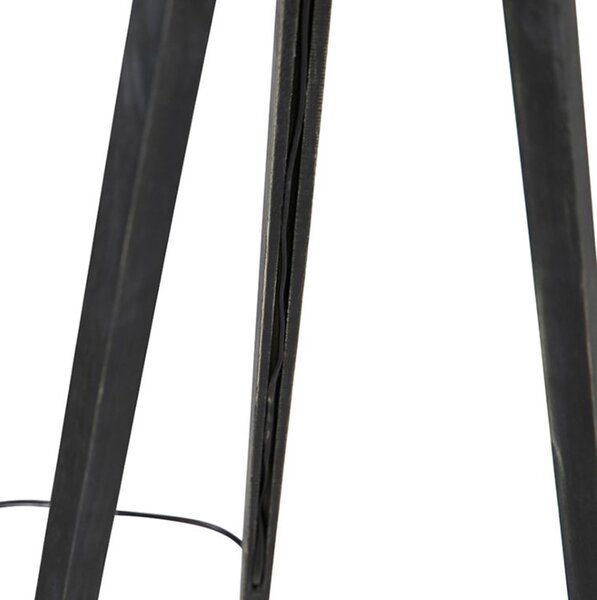 Lampa podłogowa statyw czarna z abażurem w kolorze pawia 50 cm - Tripod Classic