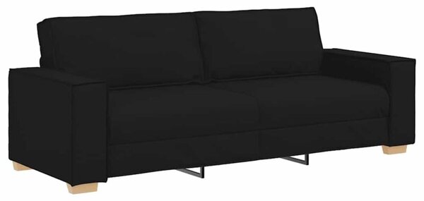 Sofa 3-osobowa czarna 180 cm tkanina