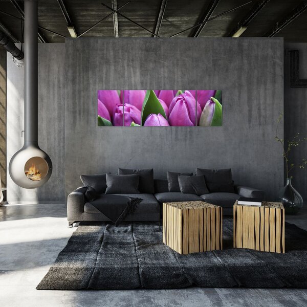 Obraz - kwiaty tulipanów (170x50 cm)