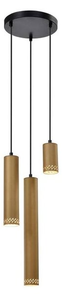 Żółta/czarna lampa wisząca z metalowym kloszem ø 22 cm Tubo – Candellux Lighting