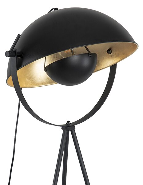 Lampa stojąca czarna ze złotem 42 cm regulowany statyw - Magnax