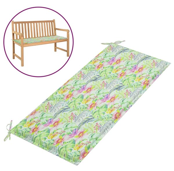 Poduszka na ławkę ogrodową, w liście, 120x50x3 cm, tkanina