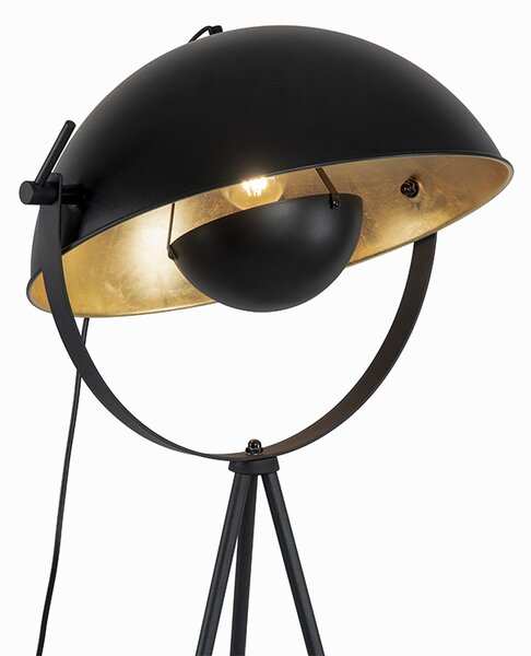 Lampa stojąca czarna ze złotem 42 cm regulowany statyw - Magnax