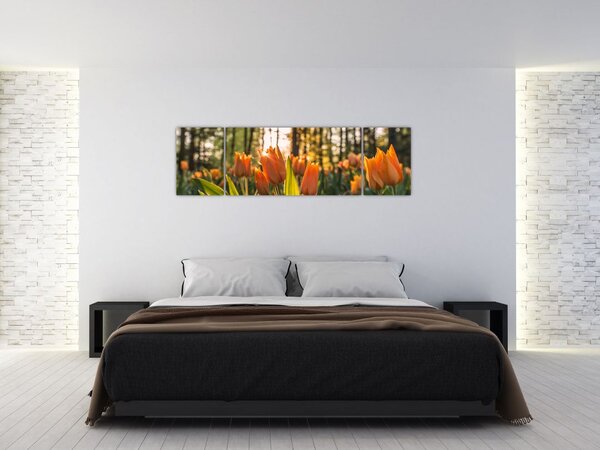 Obraz - kwiaty tulipanów (170x50 cm)