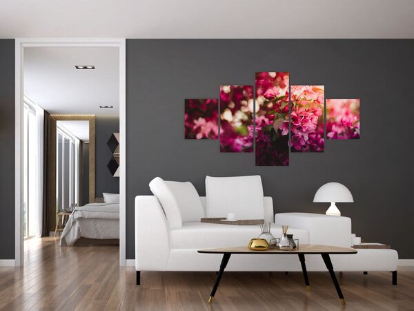 Obraz kwiatów malwy (125x70 cm)