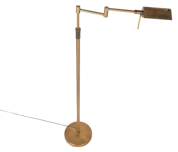 Designerska lampa podłogowa brązowa w tym LED ze ściemniaczem dotykowym - Notia