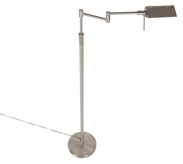 Designerska lampa podłogowa stalowa z wbudowanym LED i ściemniaczem dotykowym - Notia