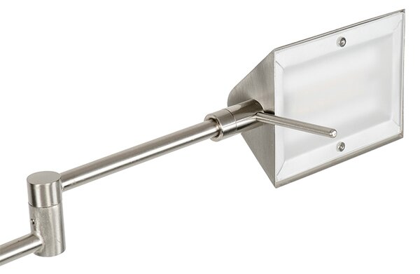 Designerska lampa podłogowa stalowa z wbudowanym LED i ściemniaczem dotykowym - Notia