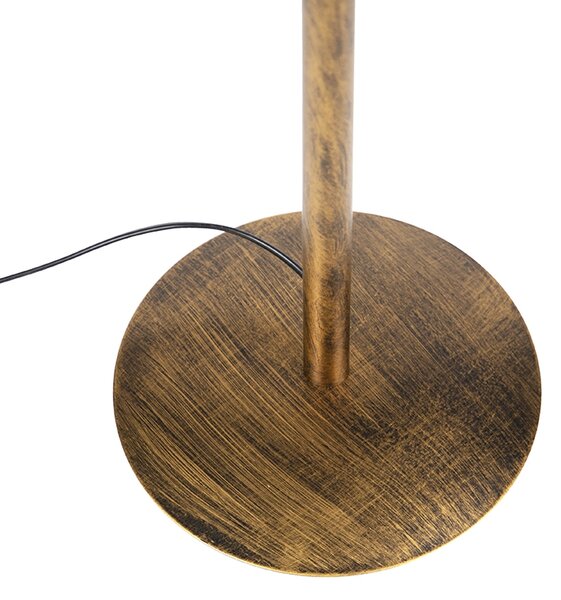 Vintage lampa podłogowa złota z czerwonym kloszem 40 cm - Simplo