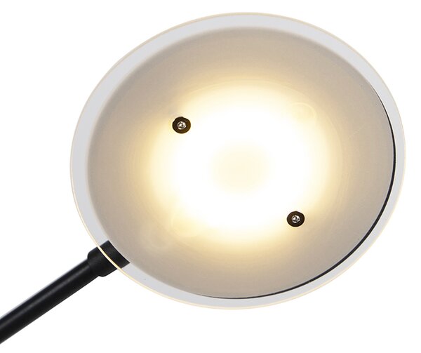 Lampa stojąca czarna z ramieniem do czytania, w tym LED i port USB - Sevilla