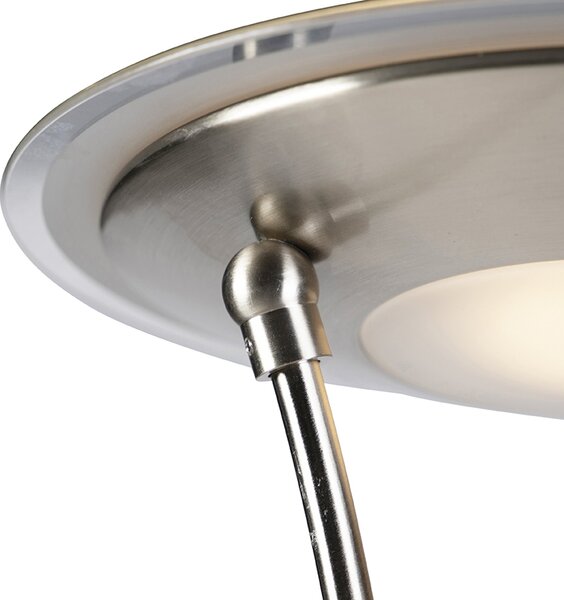 Stalowa lampa podłogowa z ramieniem do czytania, w tym LED i port USB - Sevilla