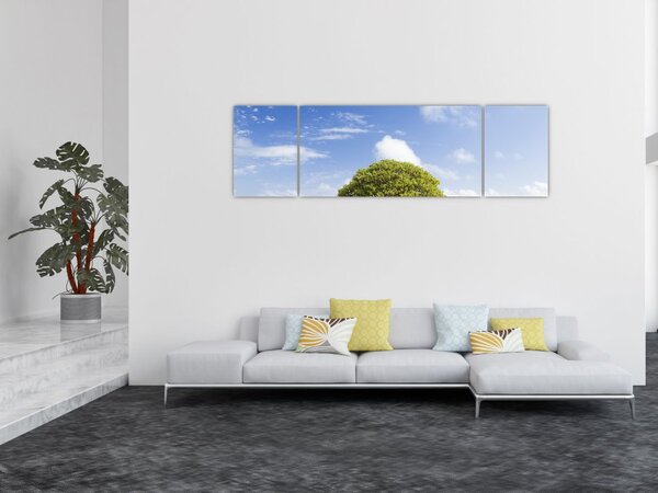 Obraz plaży z drzewem (170x50 cm)