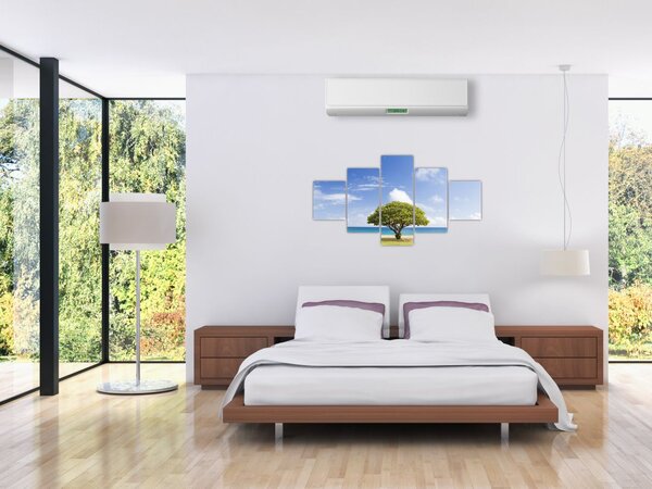 Obraz plaży z drzewem (125x70 cm)