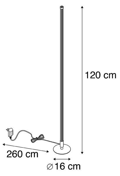Lampa stojąca czarna w tym LED ze ściemniaczem dotykowym 3 stopniowym - Line-up