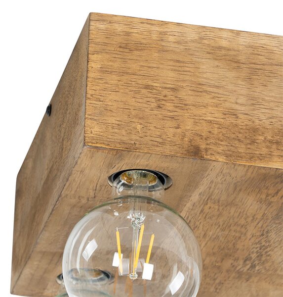 Rustykalna lampa sufitowa z drewna vintage 4-światłowa - Bloc