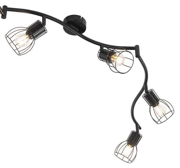 Nowoczesny plafon z reflektorami czarny 145 cm 6-świateł - Botu