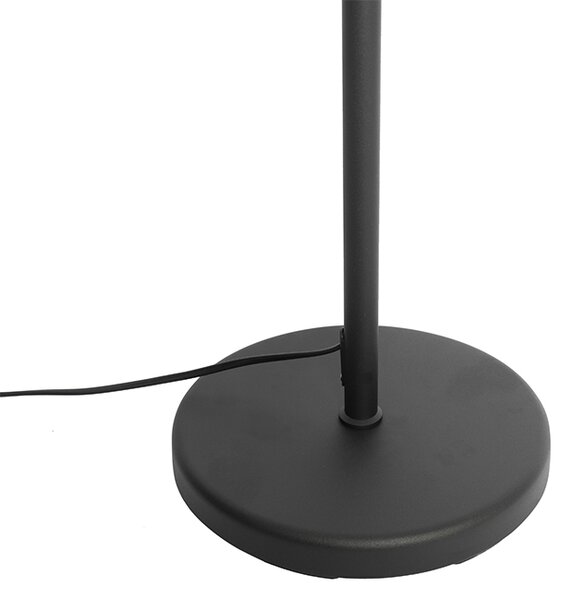 Lampa stojąca czarna z czarnym kloszem i regulowanym ramieniem - Ladas Deluxe