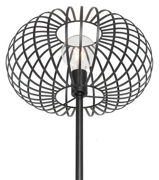Designerska lampa podłogowa czarna - Johanna
