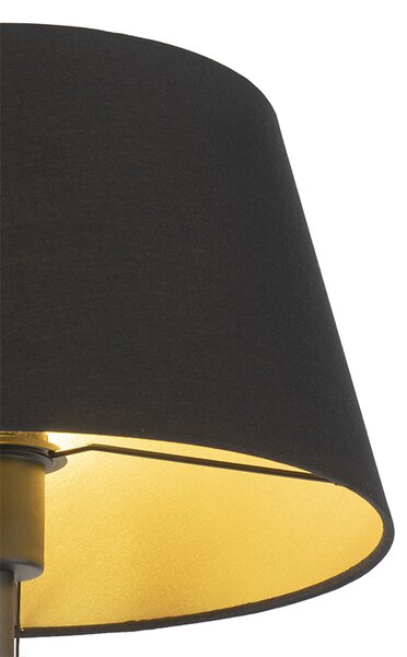 Lampa stojąca czarna z czarnym kloszem i regulowanym ramieniem - Ladas Deluxe