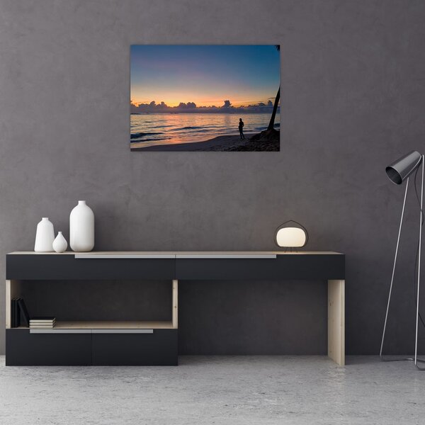 Obraz kobiety na plaży (70x50 cm)