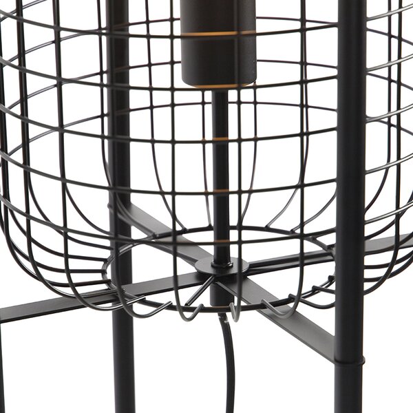 Industrialna lampa podłogowa czarna - Bliss Vefa