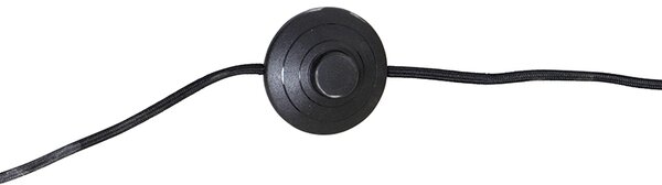 Nowoczesna lampa podłogowa czarna z abażurem z szarego weluru - Rich