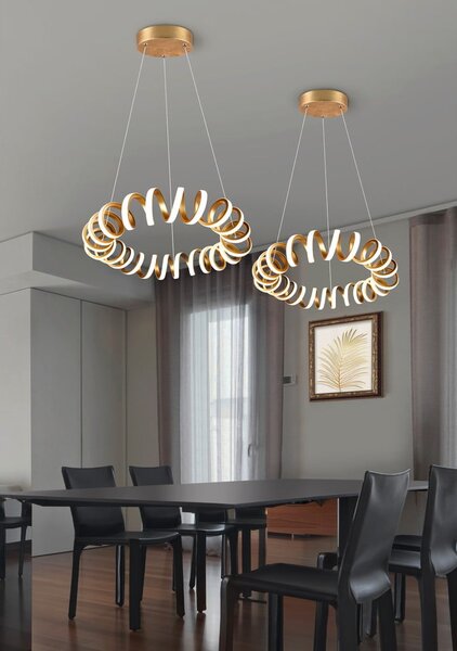 Lampa wisząca LED w kolorze złota ø 55 cm Curl – Trio