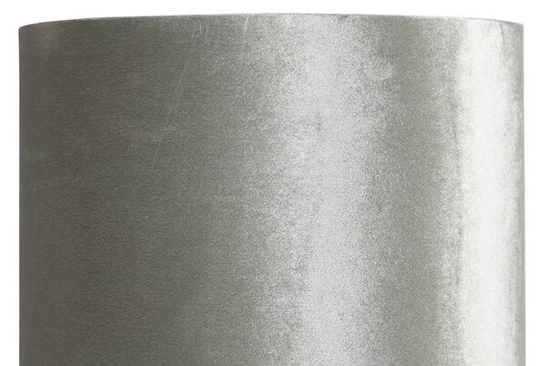 Nowoczesna lampa podłogowa czarna z abażurem z szarego weluru - Rich