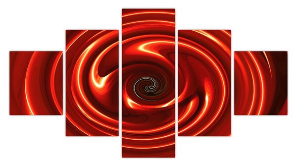 Abstrakcyjny obraz - czerwona spirala (125x70 cm)