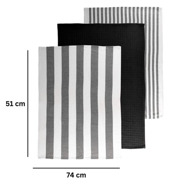 Bawełniane ścierki zestaw 3 szt. 51x74 cm Marra – Tiseco Home Studio