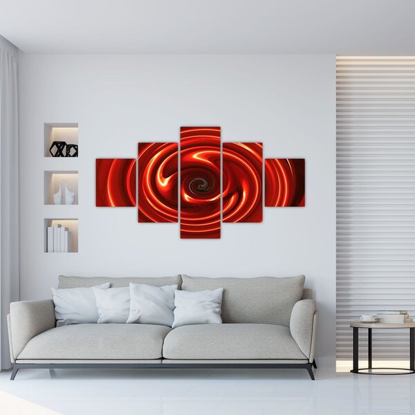 Abstrakcyjny obraz - czerwona spirala (125x70 cm)