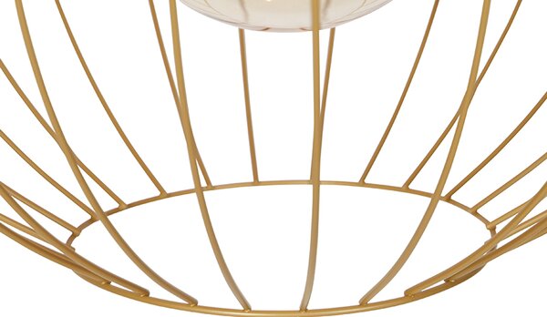 Designerska lampa wisząca złota 60 cm - Wire Dos