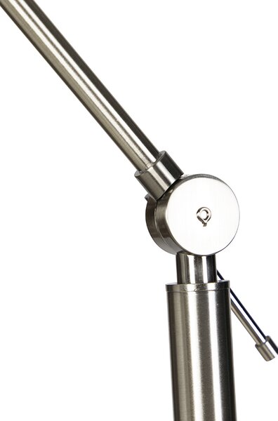Nowoczesna lampa podłogowa stalowa z abażurem z czarnego lnu 45 cm - Editor