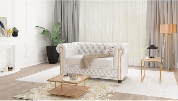 Biała sofa z imitacji skóry 148 cm York – Ropez