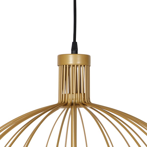Designerska lampa wisząca złota 60 cm - Wire Dos