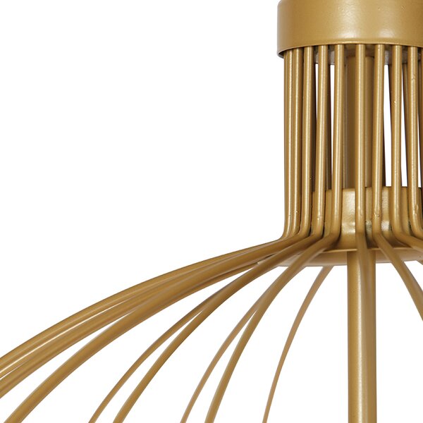 Designerska lampa wisząca złota 60 cm - Wire Dos