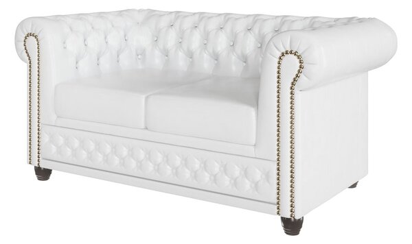 Biała sofa z imitacji skóry 148 cm York – Ropez
