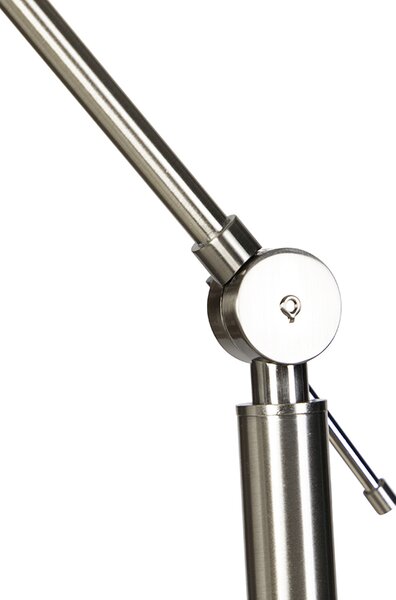 Nowoczesna lampa podłogowa stalowa z kloszem ciemnoszarym 45 cm - Editor