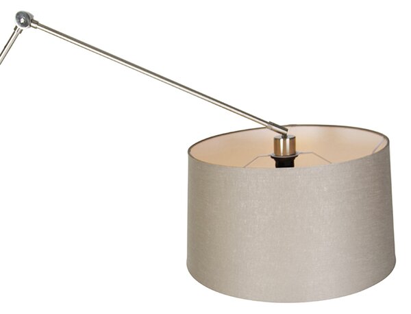 Nowoczesna lampa podłogowa stalowa z abażurem w kolorze taupe 45 cm - Editor