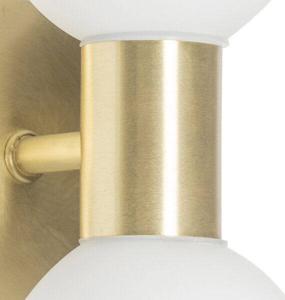 Nowoczesna lampa ścienna złota IP44 2-światłowa - Cederic