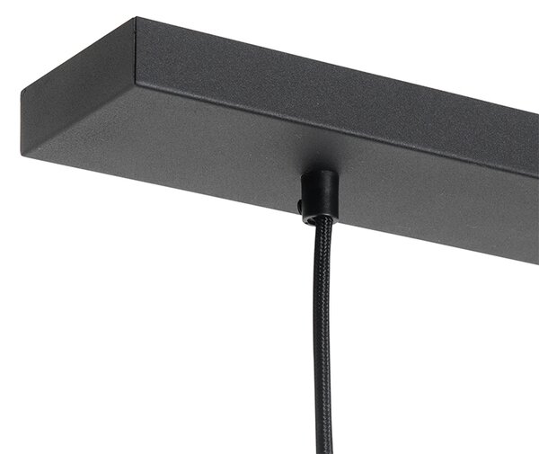 Lampa wisząca w stylu art deco czarna ze złotym szkłem, owalna, 3-światłowa - Pallon
