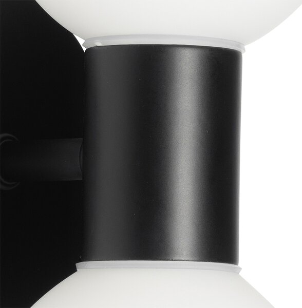 Nowoczesna lampa ścienna czarna IP44 2-światłowa - Cederic